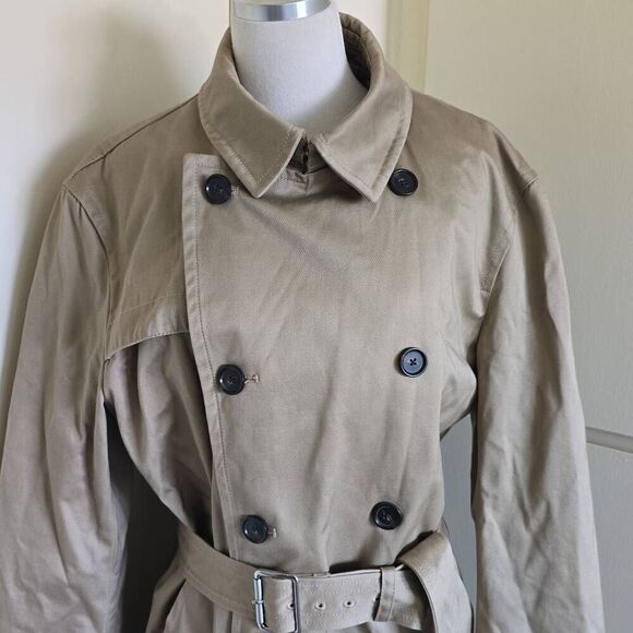 Banana Republic Men's Tan Trench Coat, NWOT, Sz. L - Picture 2 of 12
